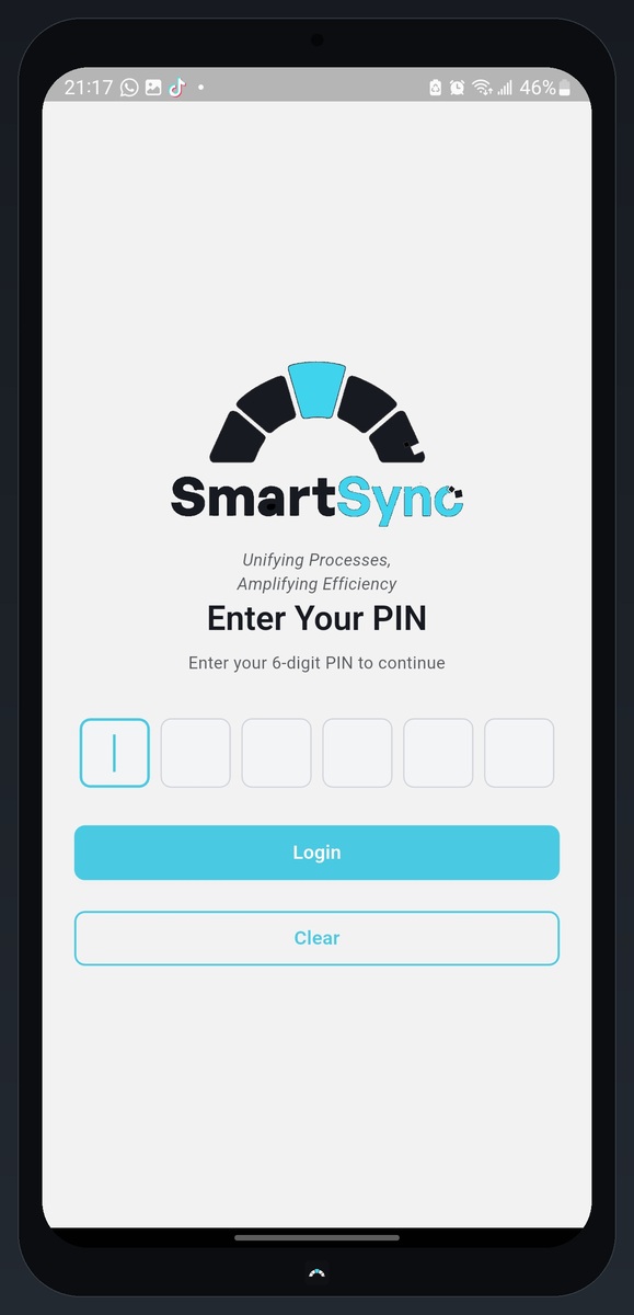 SmartSync mobile POS PIN login